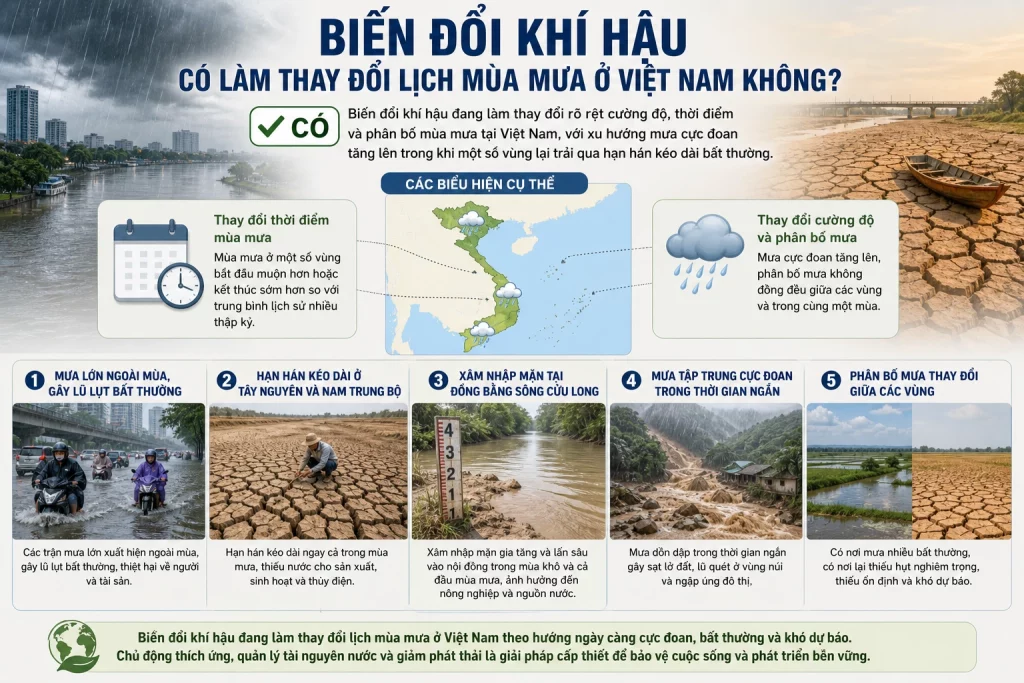 Biến Đổi Khí Hậu Có Làm Thay Đổi Lịch Mùa Mưa ở Việt Nam Không?