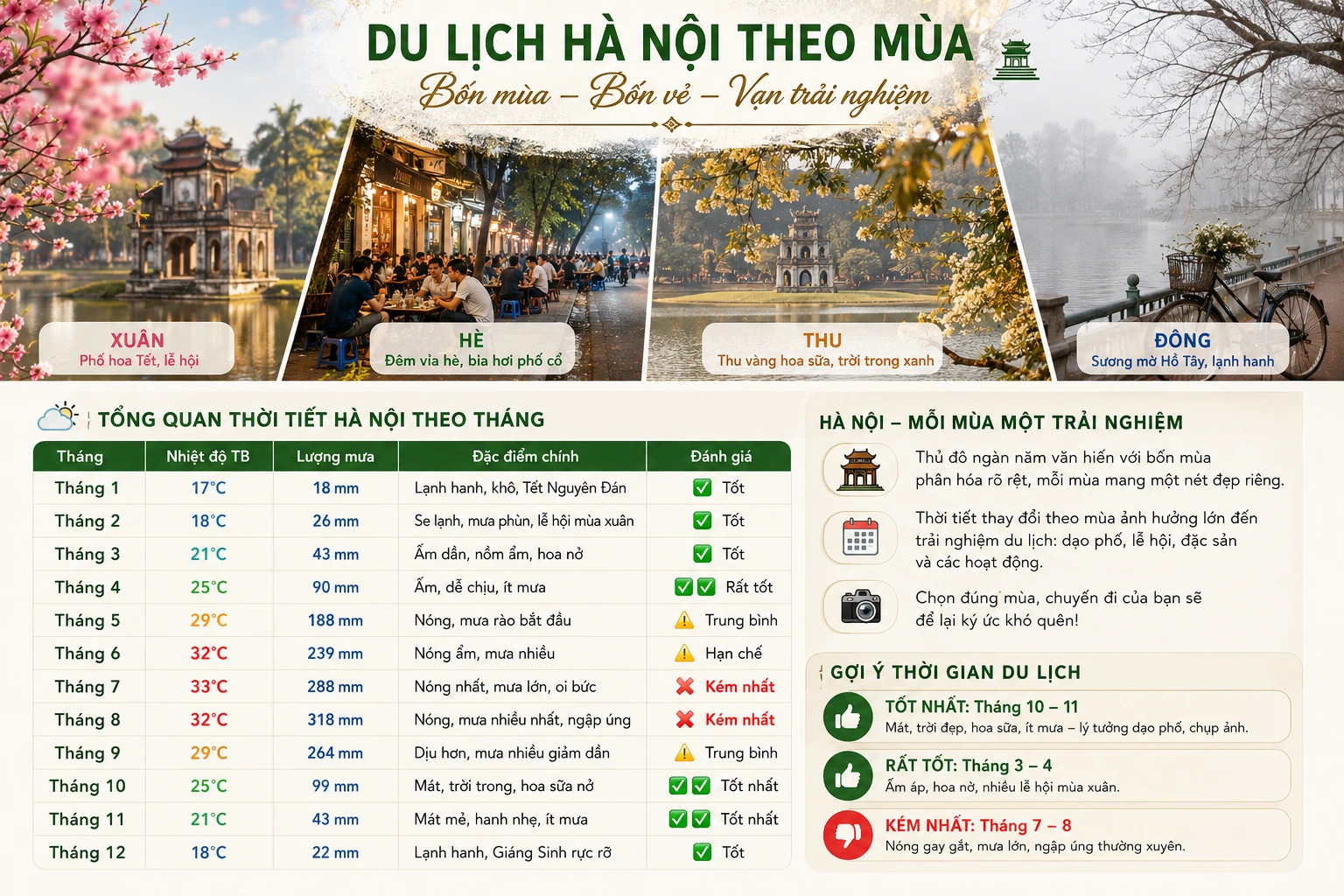 Du lịch Hà Nội nên đi vào mùa nào?