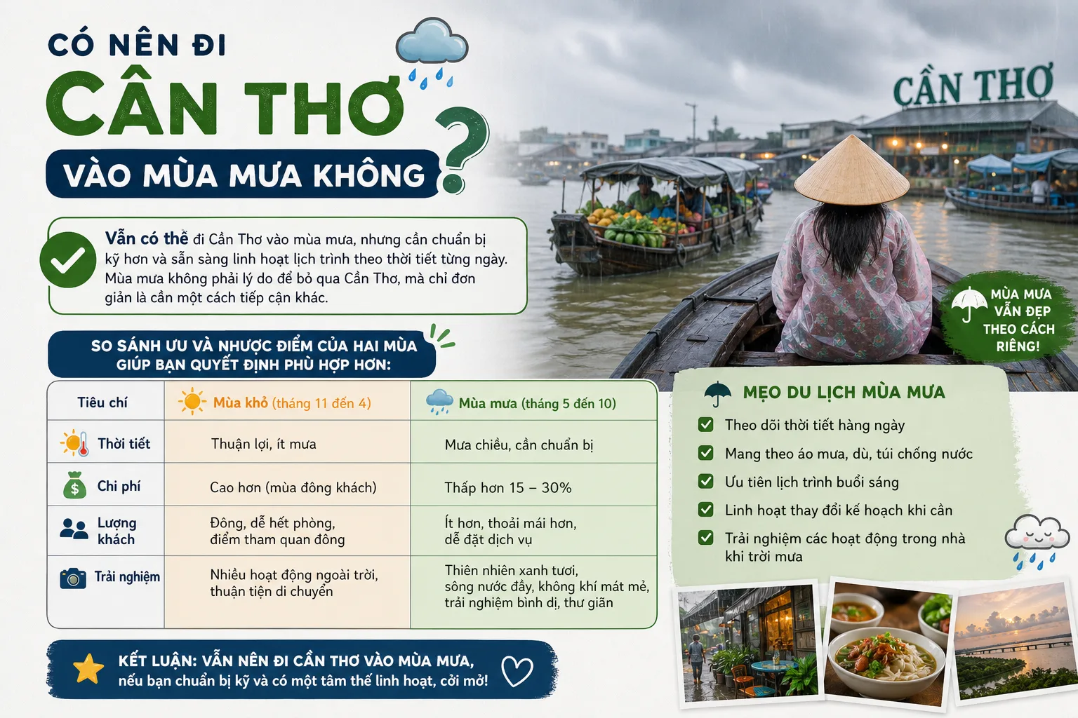 Có nên đi Cần Thơ vào mùa mưa không?