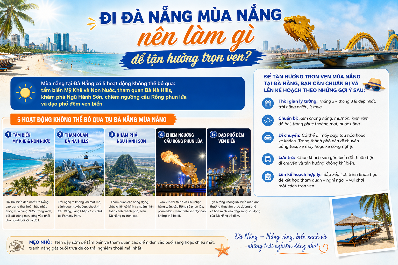 Đi Đà Nẵng mùa nắng nên làm gì để tận hưởng trọn vẹn?