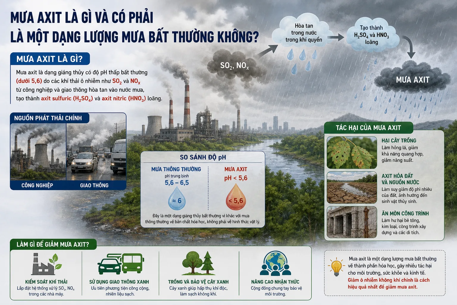 Mưa Axit Là Gì Và Có Phải Là Một Dạng Lượng Mưa Bất Thường Không?