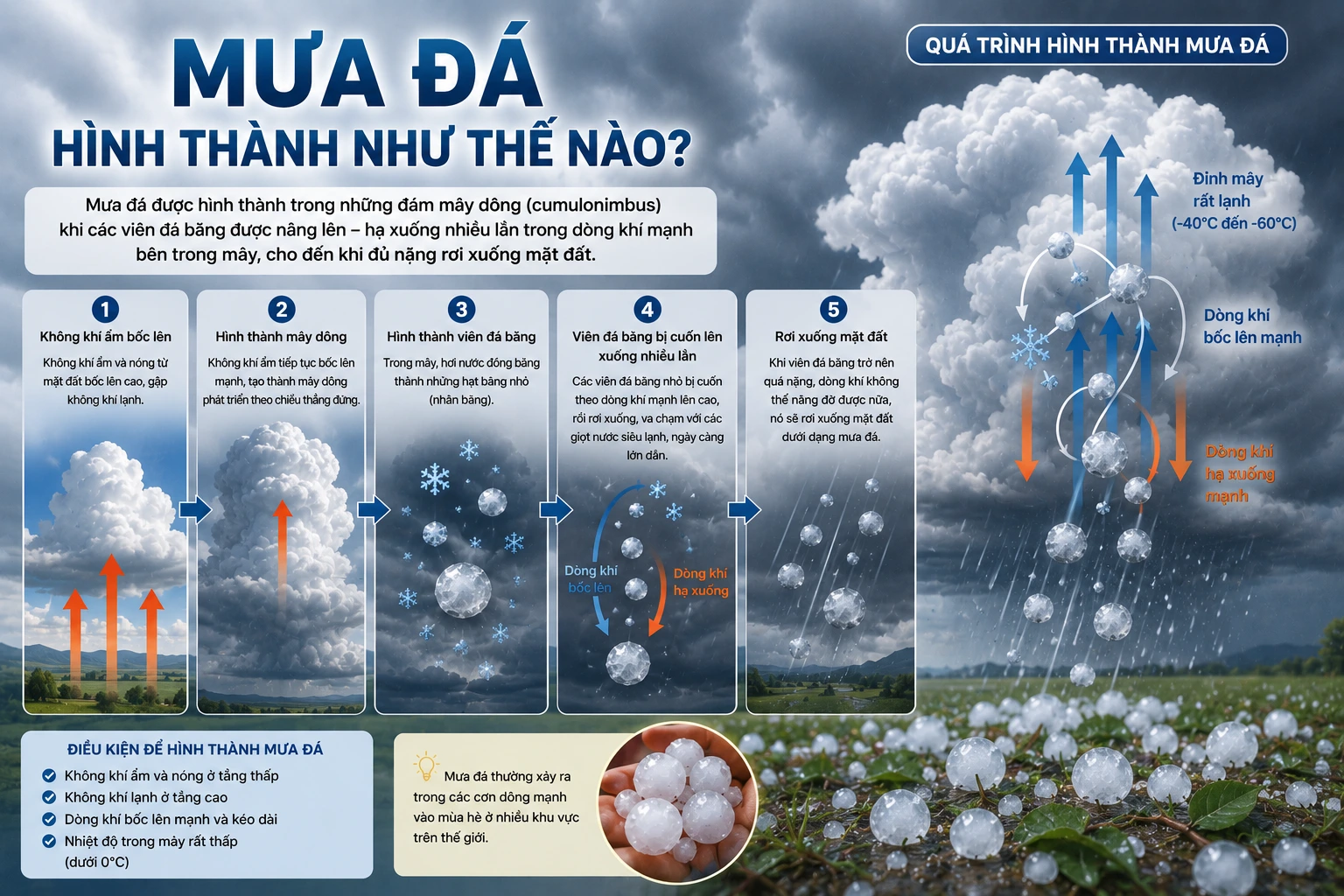 Mưa đá hình thành như thế nào?