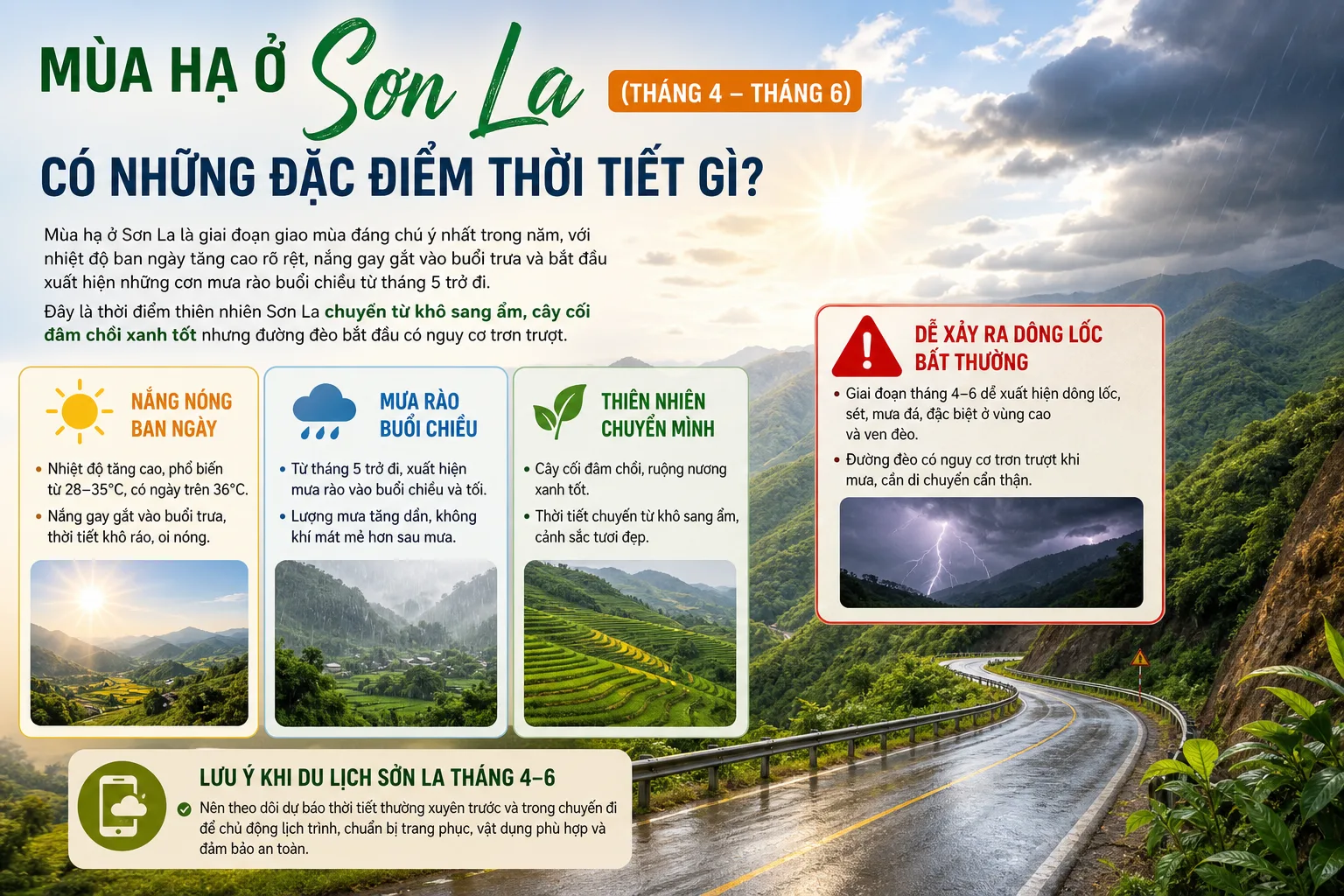 Mùa Hạ ở Sơn La (Tháng 4 – Tháng 6) Có Những Đặc Điểm Thời Tiết Gì?