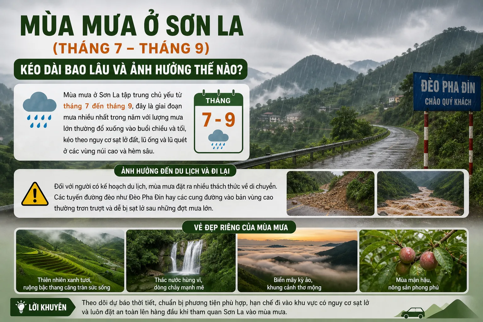 Mùa Mưa ở Sơn La (Tháng 7 – Tháng 9) Kéo Dài Bao Lâu và Ảnh Hưởng Thế Nào?