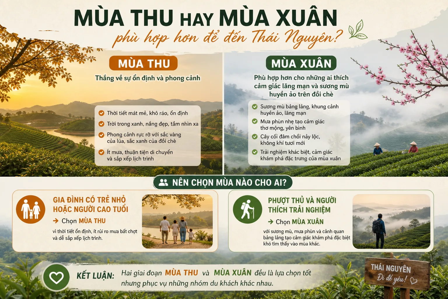 Mùa thu hay mùa xuân phù hợp hơn để đến Thái Nguyên?