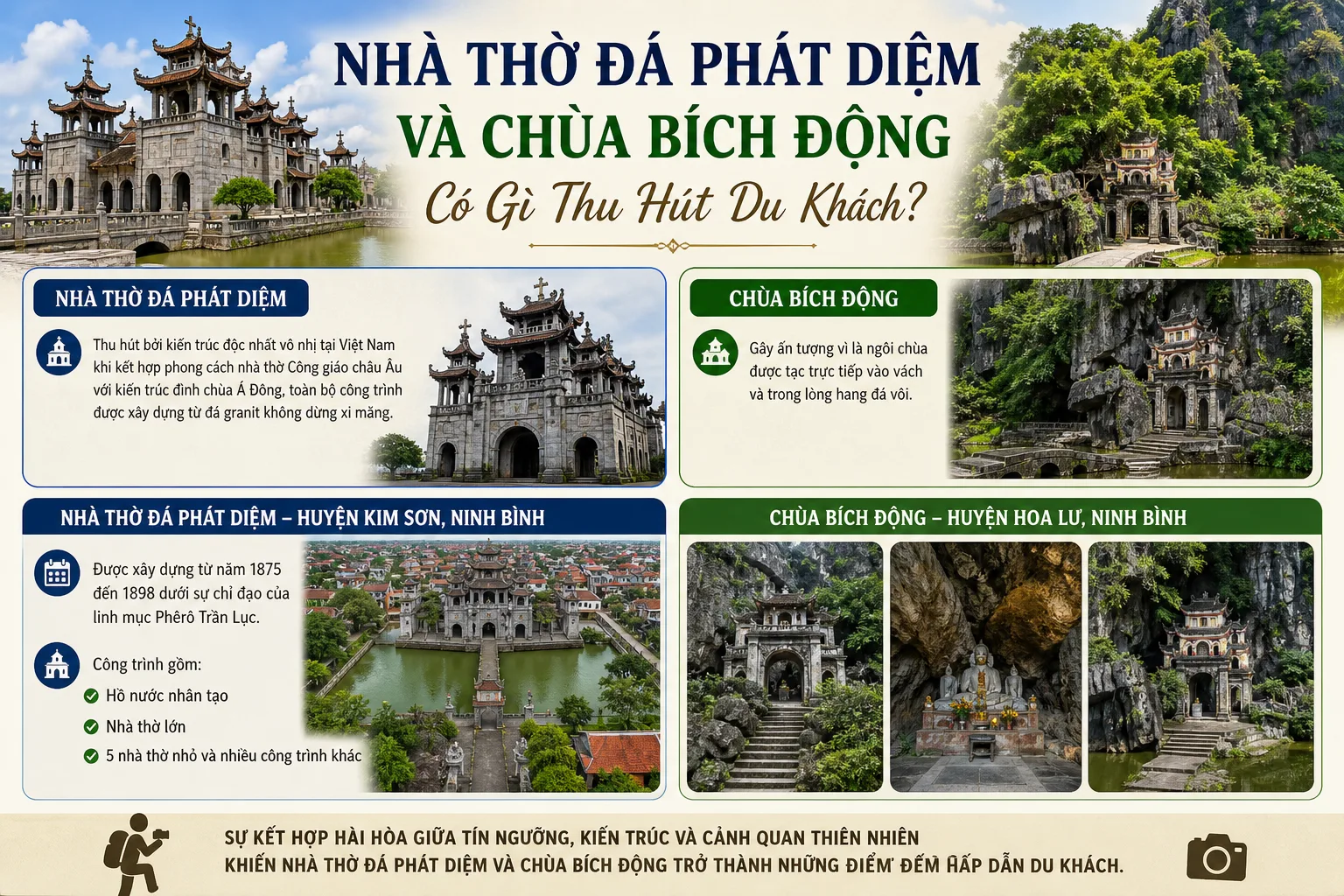 Nhà Thờ Đá Phát Diệm Và Chùa Bích Động Có Gì Thu Hút Du Khách?