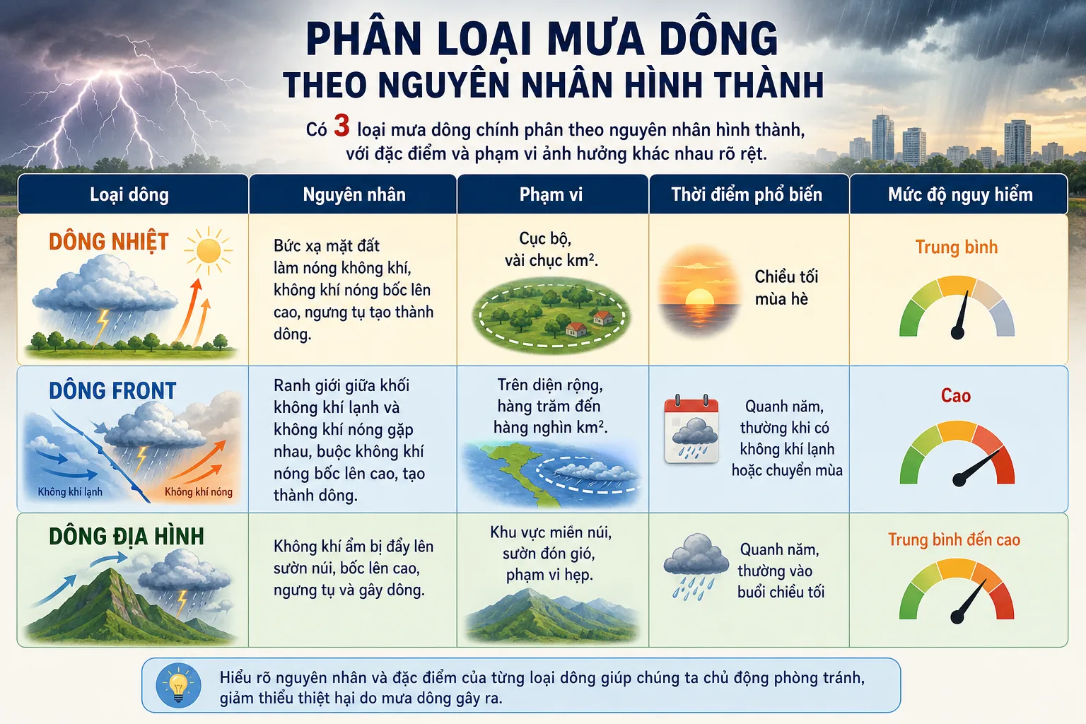 Phân Loại Mưa Dông Theo Nguyên Nhân Hình Thành