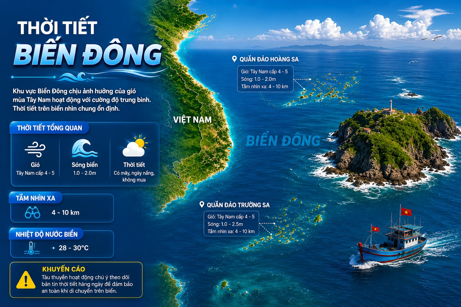 Thời tiết các vùng biển quan trọng